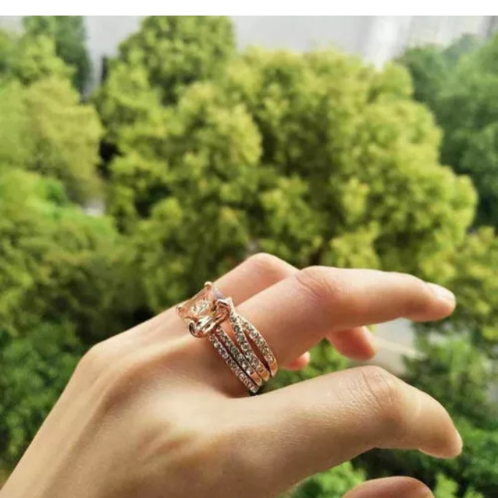 🌺 Morganite Emerald Cut 3 pc. Set in RGF Setting - Picture 4 of 4